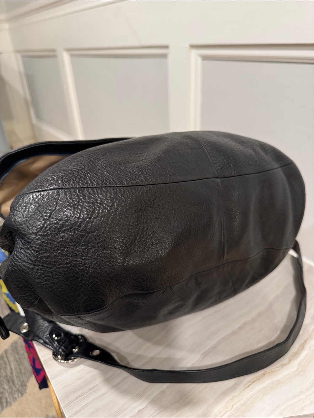 Coach Bag Ali Large Vintage Black Leather Hobo Bag - Picture 9 of 17